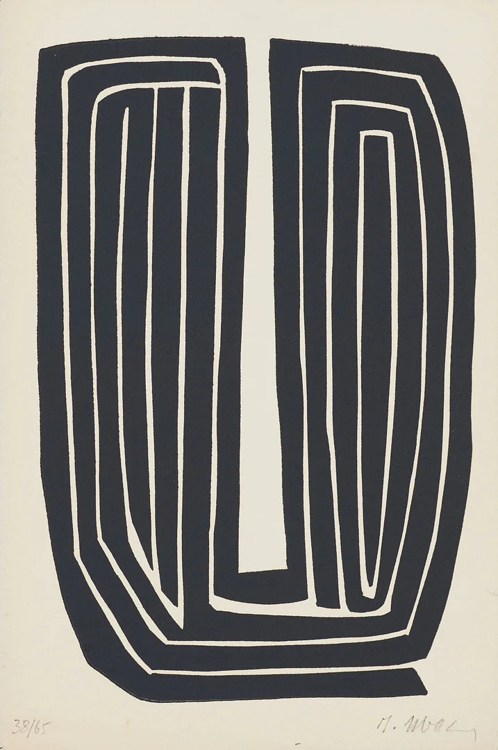 RAOUL UBAC (Frankrike, 1910-1985), Espace poétique et langage plastique", 1977, signerad och numrerad 38/65, litografi. — Engravings & Prints — Crafoord Auktioner Stockholm