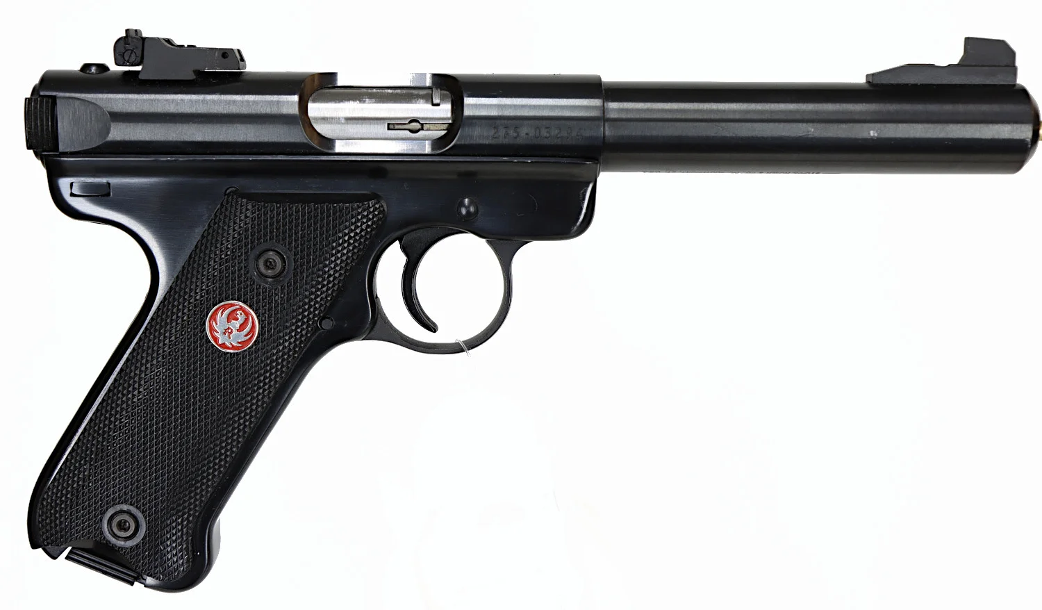 13. PISTOL, amerikansk, Halvautomatisk, fabrikat Ruger, modell Mark III Target, kaliber .22LR, tillv.nr 275-03294, se-nr SE2578029. — Pistols — Walter Borg