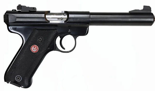 13. PISTOL, amerikansk, Halvautomatisk, fabrikat Ruger, modell Mark III Target, kaliber .22LR, tillv.nr 275-03294, se-nr SE2578029.