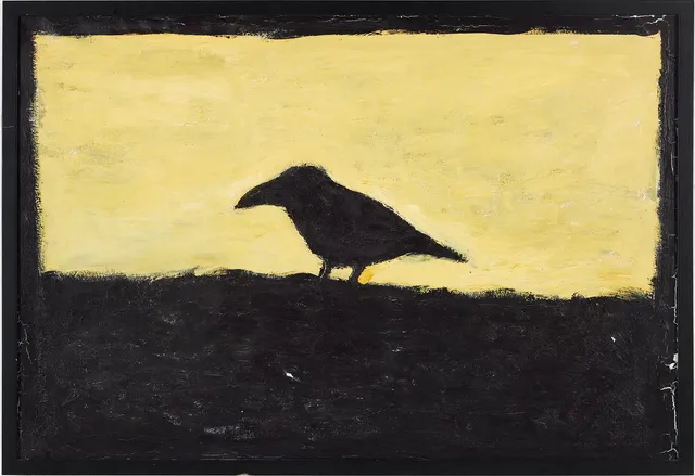 ULF LUNDKVIST. (FÖDD 1952). Svart fågel, olja på duk.