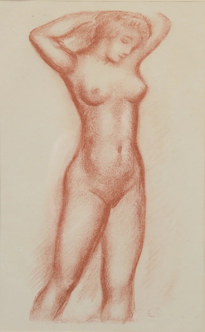 ARISTIDE MAILLOL. Nakenstudie, färglitografi, signerad i tryck. — Engravings & Prints — Formstad Auktioner