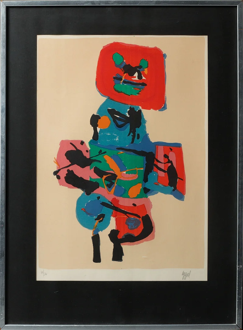 KAREL APPEL. Figurkomposition, färglitografi, signerad och numrerad 42/120. — Engravings & Prints — Göteborgs Auktionsverk