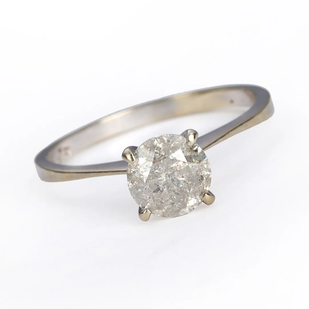 Solitaire ring of 14 kt. white gold, approx. 1.10 ct. — Jewellery/Rings — Lauritz