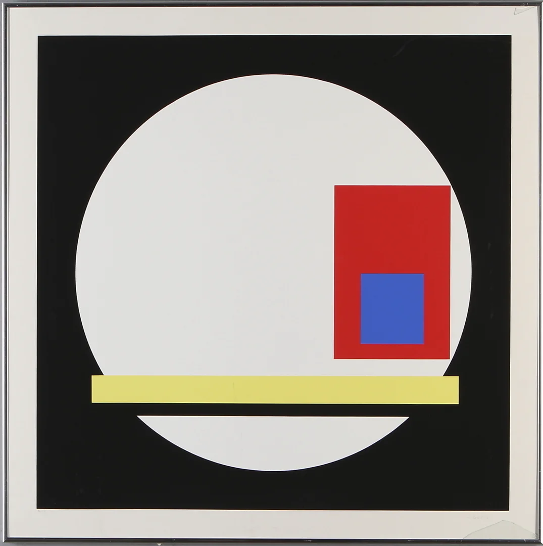 JEAN ALBERT GORIN. Geometrisk komposition, färgserigrafi, signerad och numrerad 82/175. — Engravings & Prints — Auktionshuset Kolonn