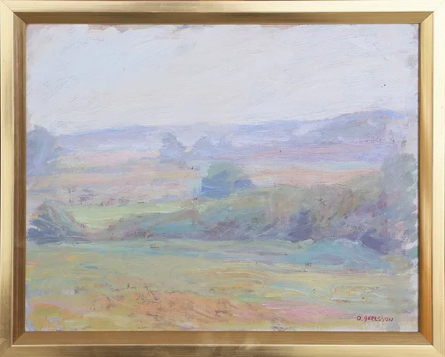 OLLE AXELSSON. OLJA på pannå, Landskap, signerad, 1900-tal.