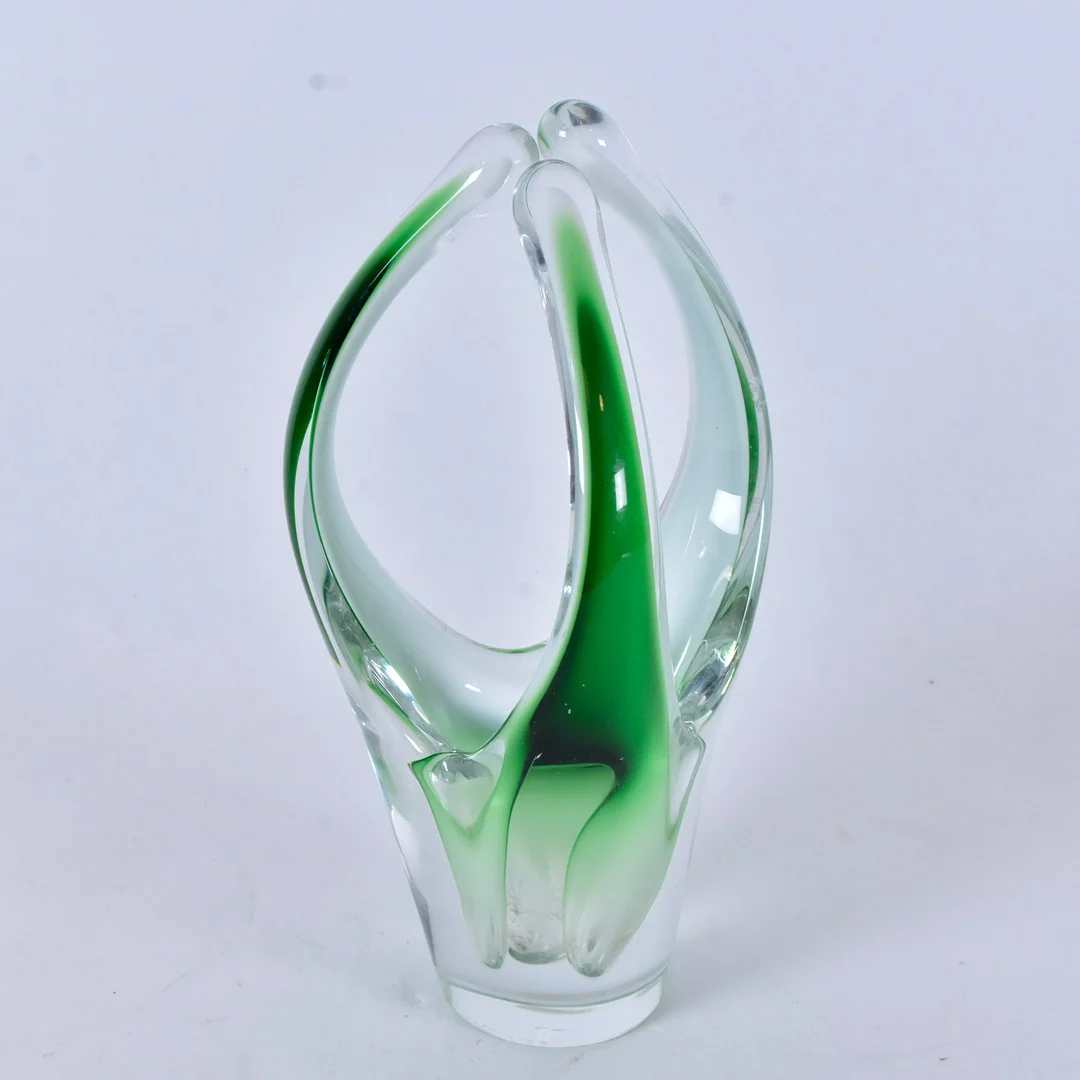 PAUL KEDELV. vas/skulptur, glas, Flygsfors Coquille. — Art glass — Halmstads Auktionskammare