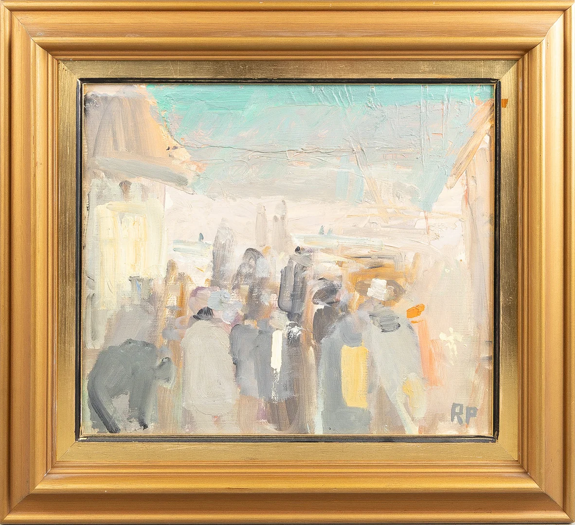 RAGNAR PERSON. Figurscen, olja på pannå. — Paintings — Stockholms Auktionsverk Helsingborg