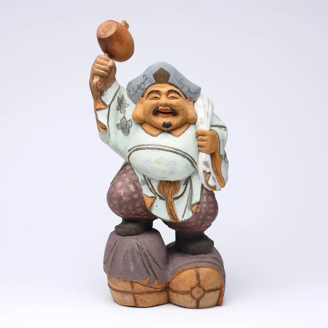 SKULPTUR, trä, "Daikokuten" (The Seven Lucky Gods), Modern tillverkning.