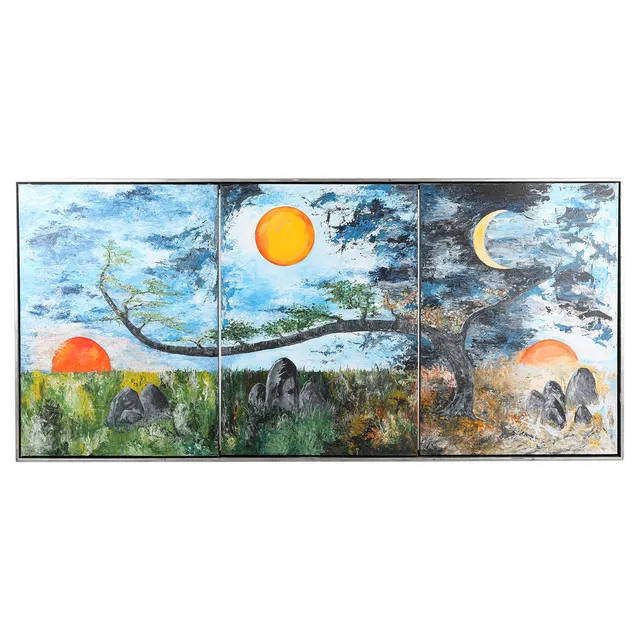 SVEND AAGE HØVIDS. "De fire årstider -.Døgnets Rytme", triptykon, olie på lærred.