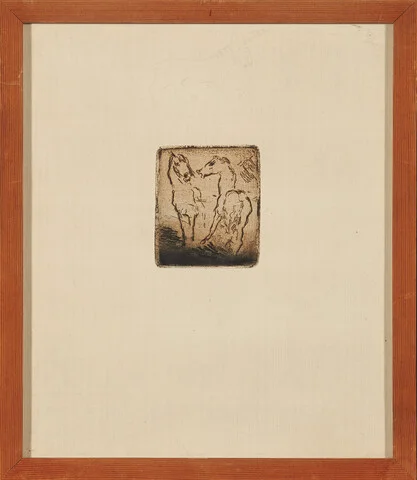 Ness, Bjarne — "To hester" 1923-24 — Kunst/Grafikk — Blomqvist