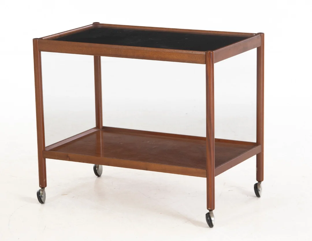 Rolling table / serving table made of mahogany and formica — Furniture/Coffee tables, occasional tables — Lauritz