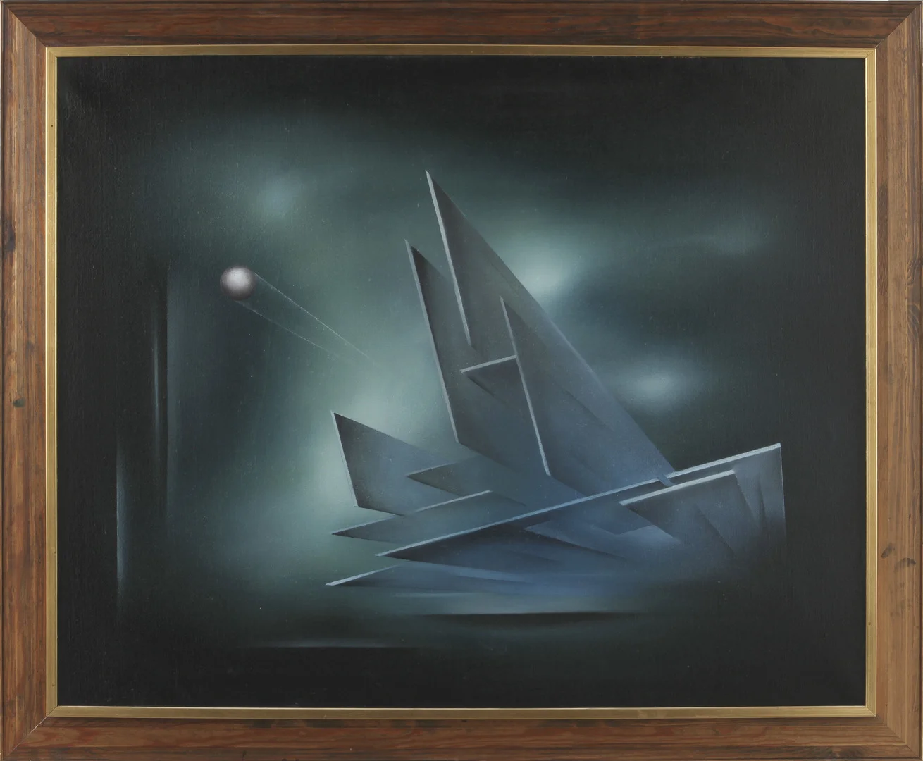 LARS SJÖSTRÖM. Olja på duk, signerad. "Kosmisk konstruktion II". — Paintings — Göteborgs Auktionsverk
