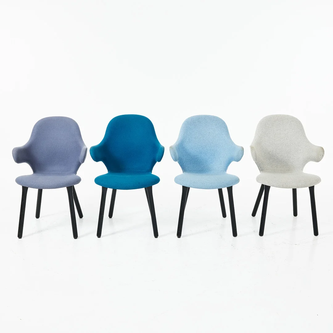 JAIME HAYON. "Catch JH1", karmstolar, 4 st, &Tradition, Danmark, stoppad sits, ben i svärtad ek. — Armchairs & Chairs — Stockholms Auktionsverk Magasin 5