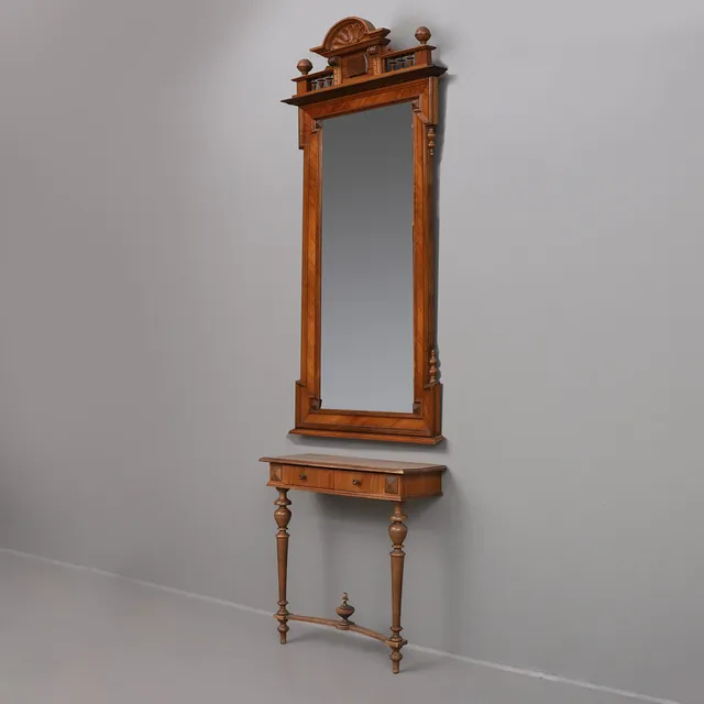 SPEGEL samt KONSOLBORD, nyrenässans, 1800-talets slut.