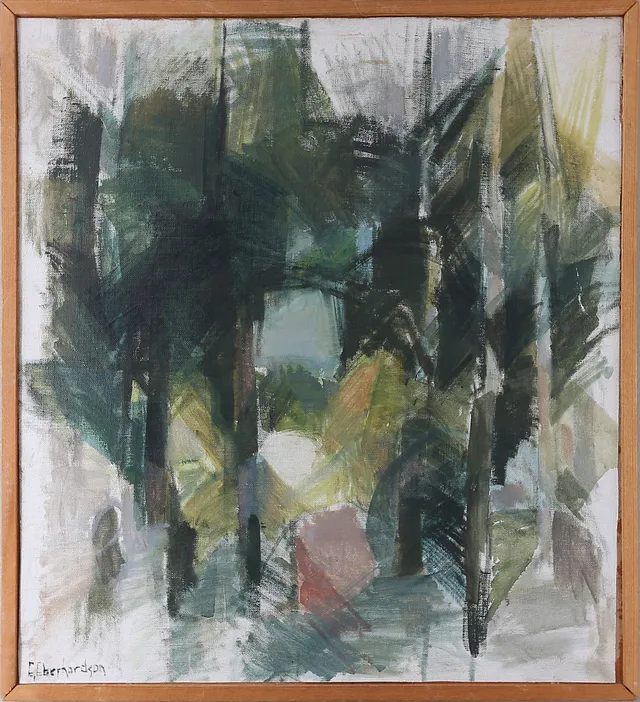 EBBE EBERHARDSON. Skog, olja på pannå, signerad.