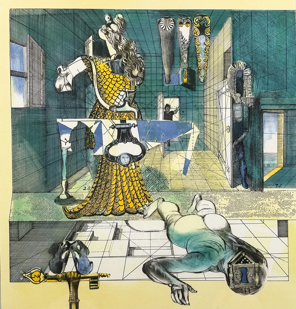 ENDRE NEMES. FÄRGLITOGRAFI, "Renässansens arv", Signerad och daterad 1980, Numrerad 49/150. — Engravings & Prints — Auktionshuset STO Bohuslän