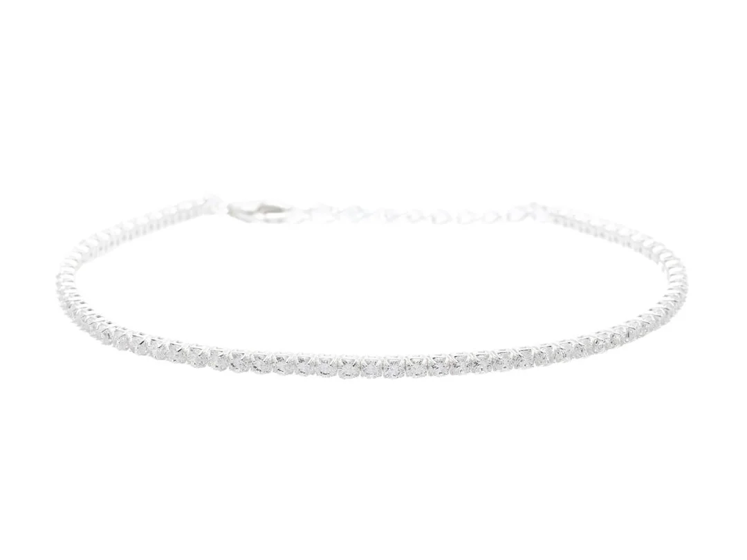 TENNISARMBAND, sterlingsilver, cubic zirconia, längd 15,5-18,5 cm, vikt 3,0 g. — Smycken/Armband — Kaplans