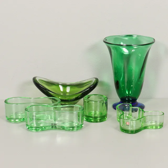 FÄRGAT GLAS 6 delar.