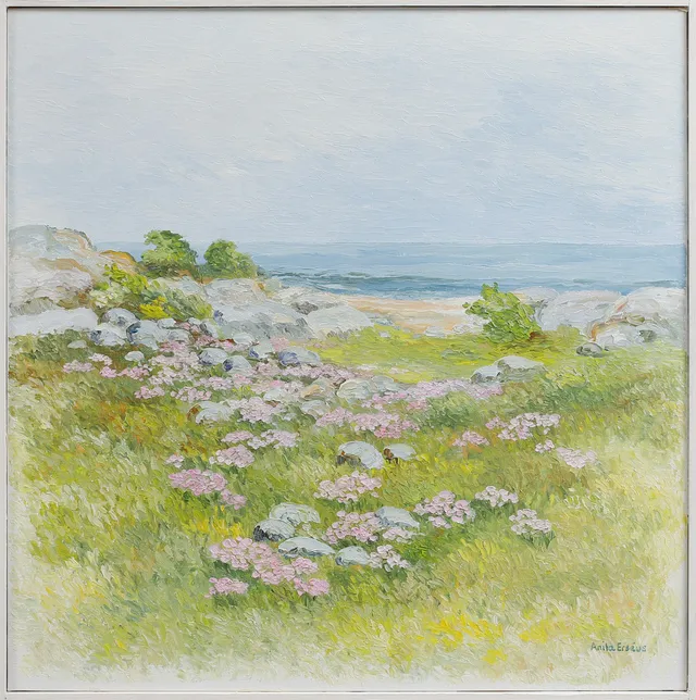 ANITA ERSEUS. Kustmotiv, olja på duk, signerad.