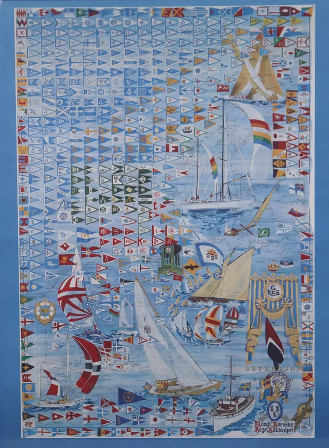 POSTER, C M Ström, klubbstandertar för segelsällskap.