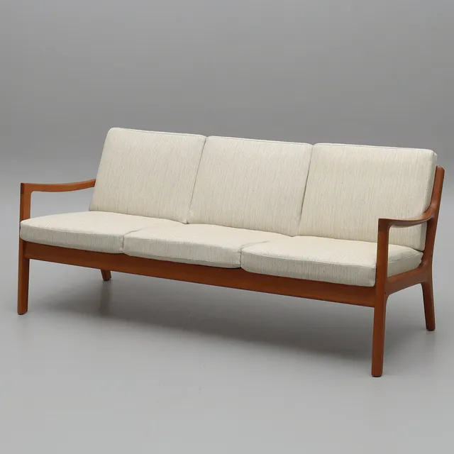OLE WANSCHER. soffa, "Senator", teak, ullklädsel, brickmärkt.1960-tal, France & Søn, Danmark.