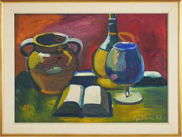EYVIND OLESEN (1907–1995). Stilleben, olja på duk, signerad, daterad 1962 samt märkt med nr. 69 á tergo.