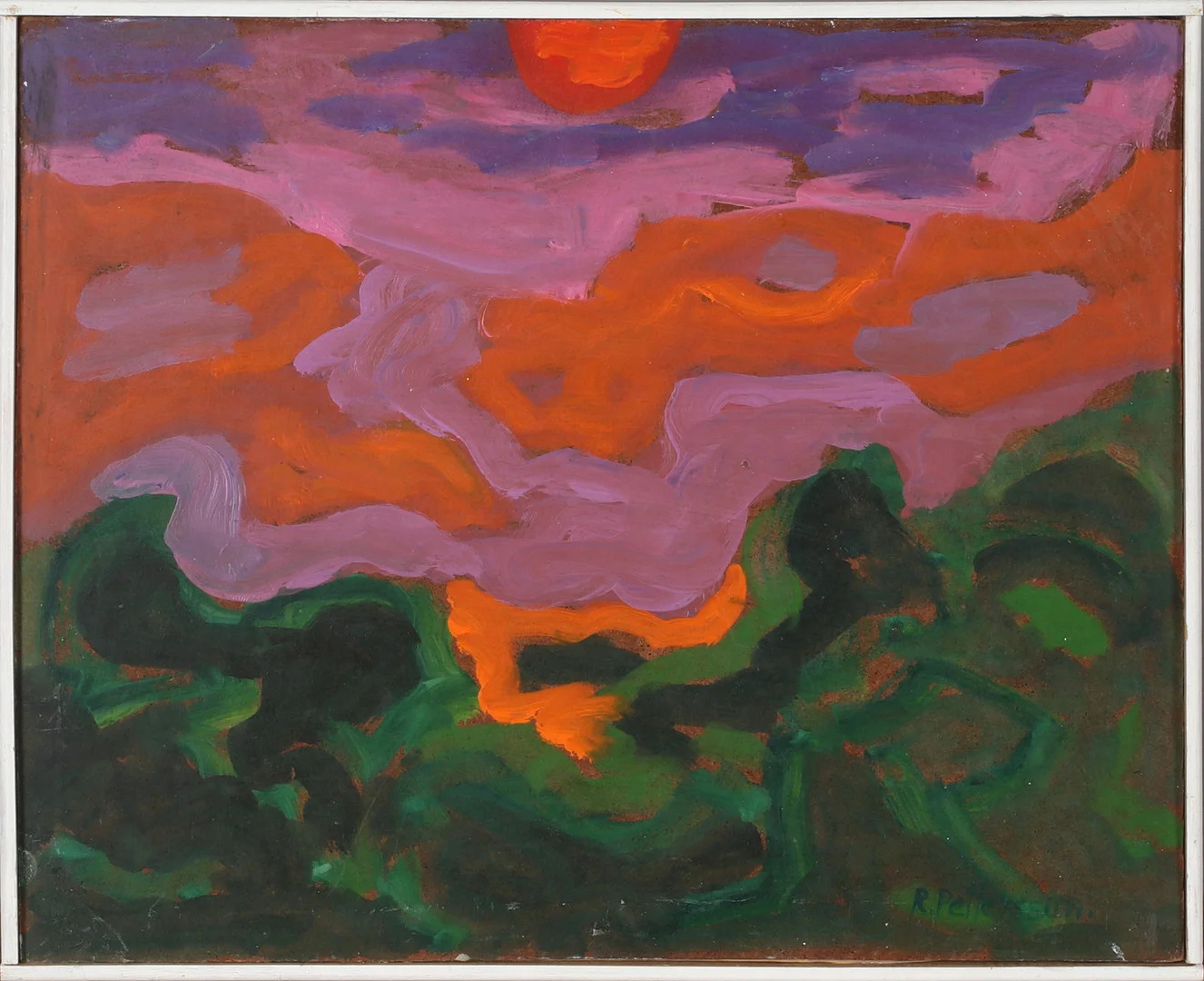 RUNE PETTERSSON. Landskap, blandteknik på pannå, signerad. — Paintings — Stadsauktion Sundsvall