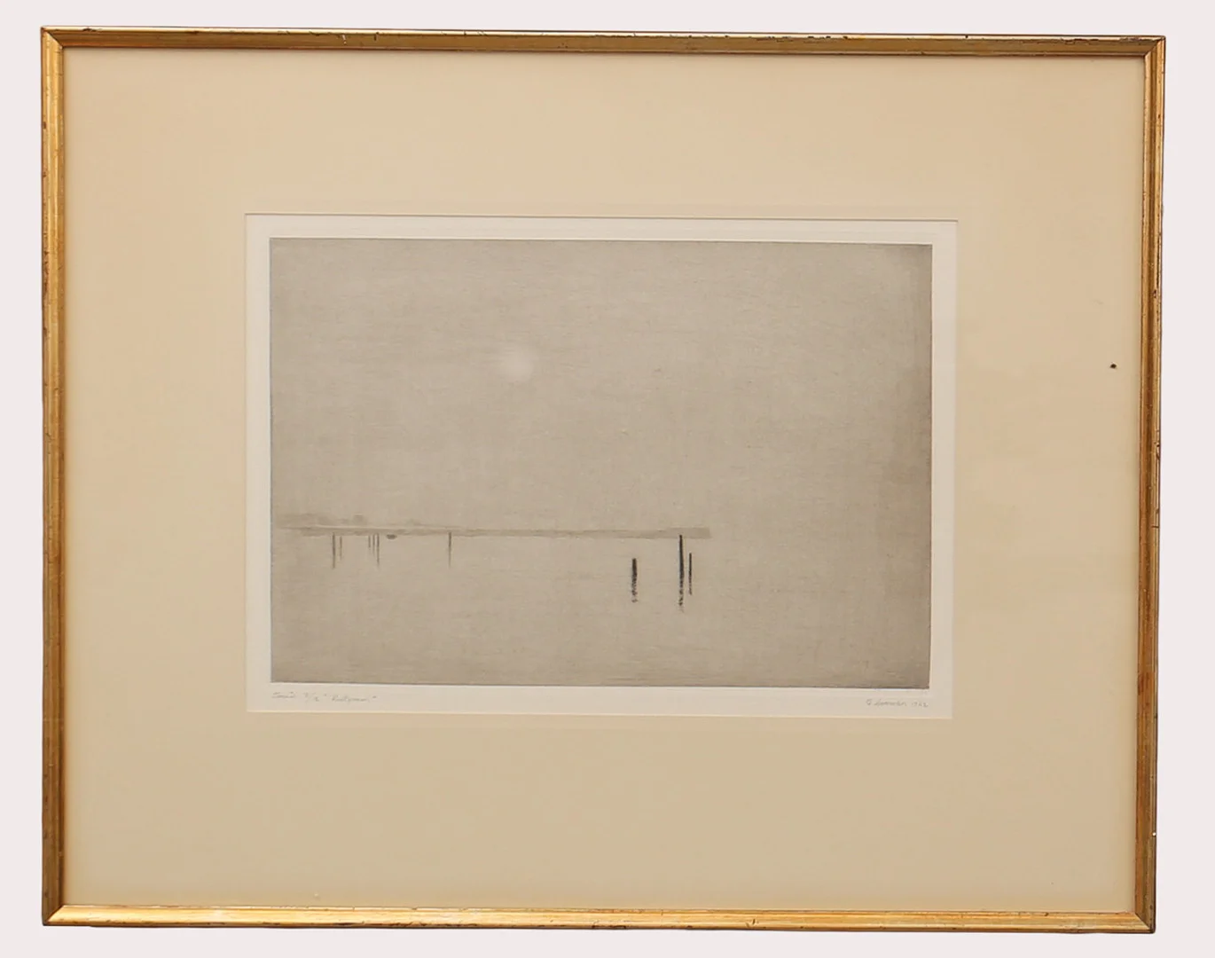 GUNNAR NORRMAN. Torrnålsgravyr, "kustpoem", numrerad 7/12, signerad, daterad 1962. — Engravings & Prints — Limhamns Auktionsbyrå