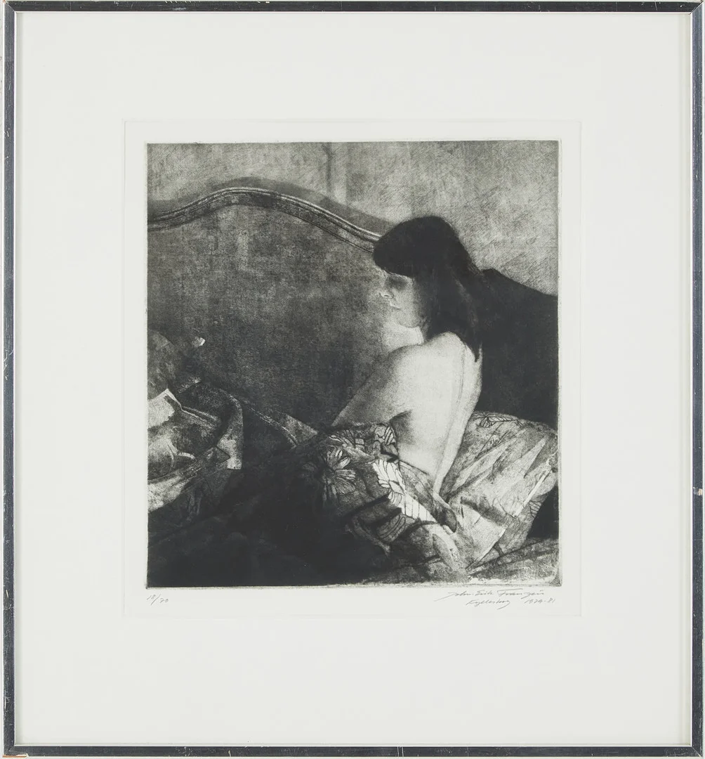 JOHN-E FRANZÉN. "Fylleskog", gravyr 1979-81, signerad med blyerts och numrerad 18/70. — Engravings & Prints — Stockholms Auktionsverk Magasin 5