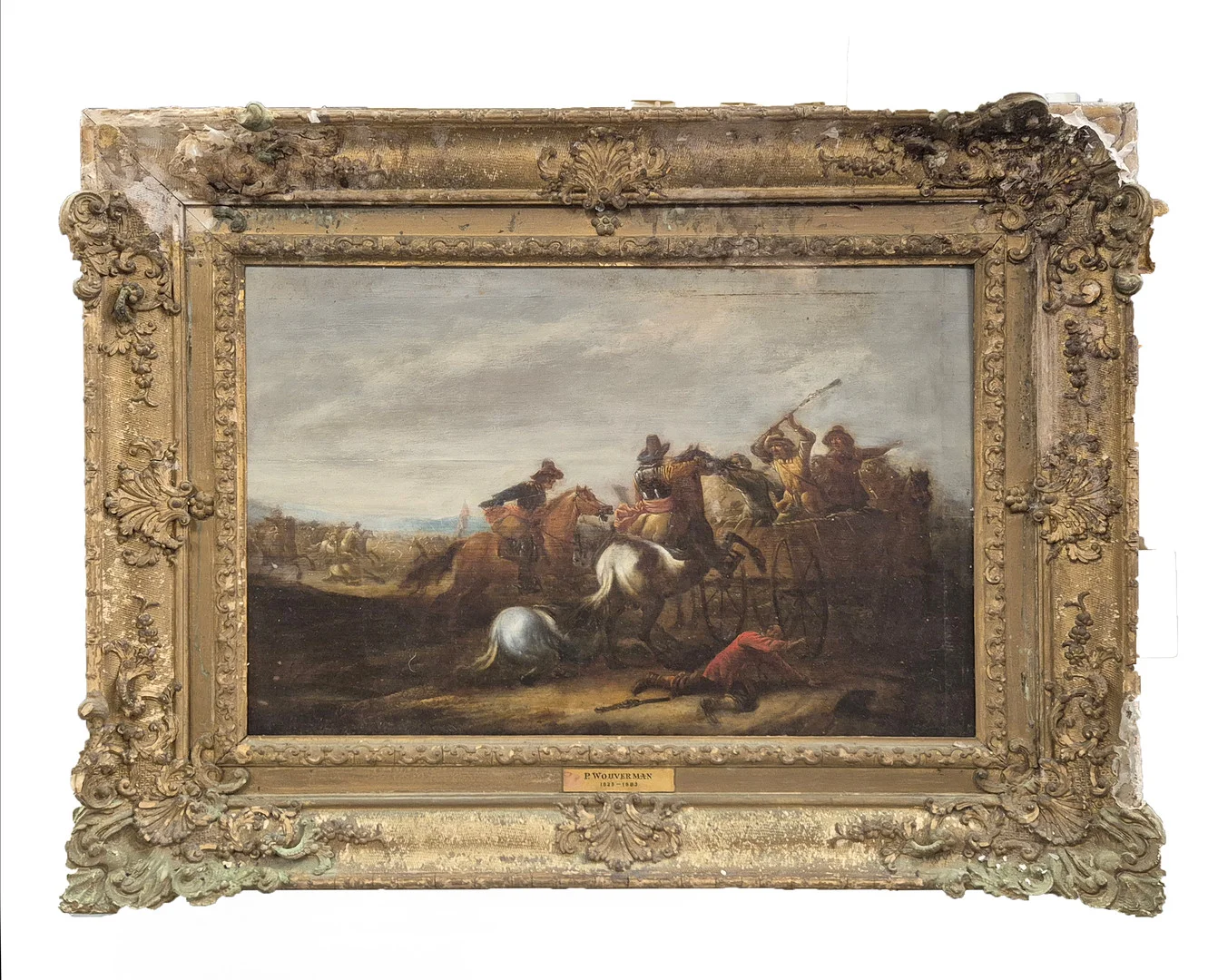 PHILIPS WOUWERMAN (DUTCH 1619-1668). CAVALRY BATTLE SCENE. — Paintings — Lots Road Auctions