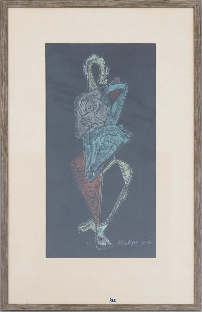 OIDENTIFIERAD KONSTNÄR. blandteknik , signerad samt daterad 1956,Surealistiska motiv. — Paintings — Södermanlands Auktionsverk