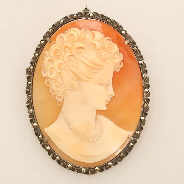 HÄNGE/BROSCH, kamé, silver.