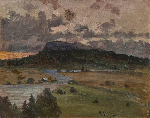 ANTON GENBERG. Orosmoln - fjällandskap, signerad A.Genberg, olja på duk.