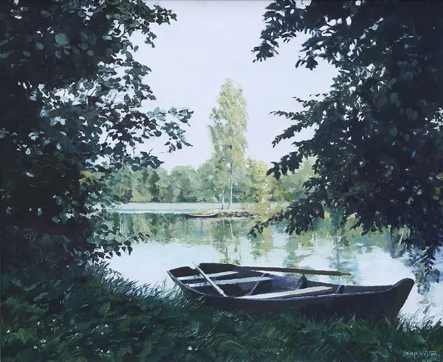 JEAN WILTON. "Vid stenhusen i Böksholm Braås", olja på duk, signerad, daterad 1994.
