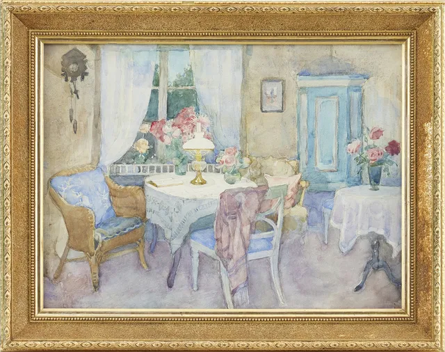ELSA CELSING (1880-1974). Vardagsrum.
