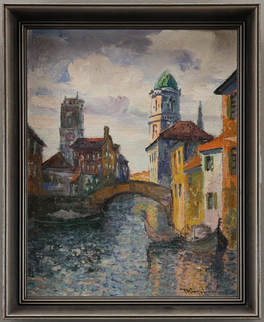JENS KONGSHAMMER. Kanalbild. — Paintings — Karlstad Hammarö Auktionsverk
