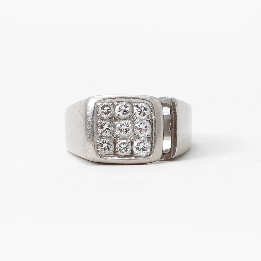 RING, 14k guld, 8 diamanter ca 0,25ct, vikt ca 7 gram. — Rings — Göteborgs Auktionsverk