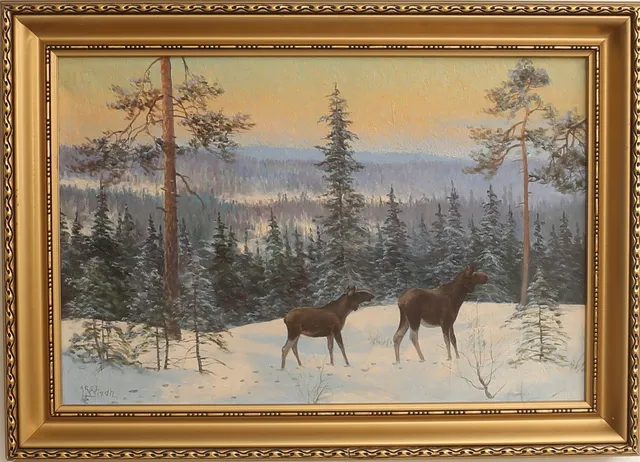 LEONARD WIEDH. Olja på duk, signerad.