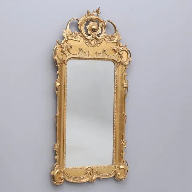 SPEGEL, bronserad, 1800/1900-tal.