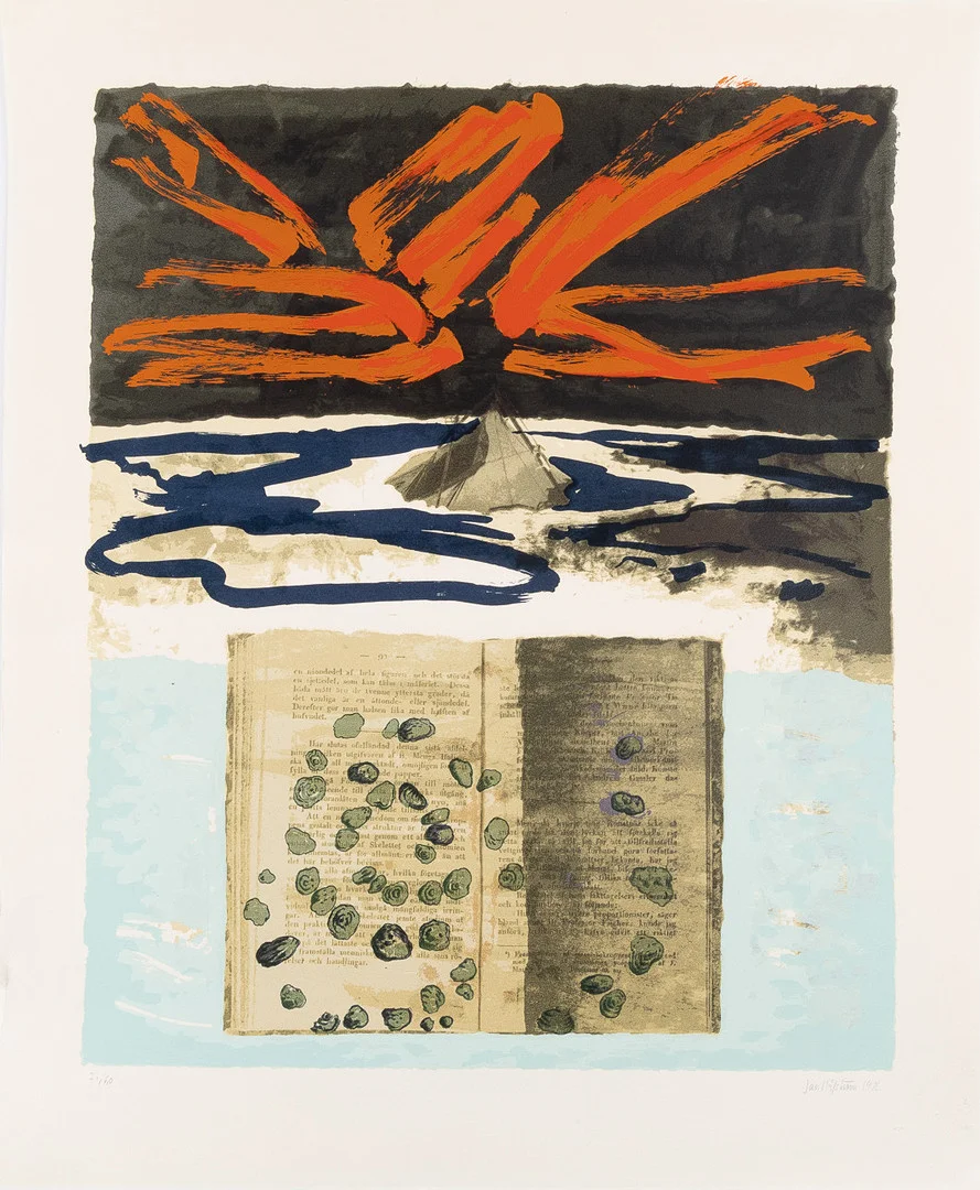 JAN HÅFSTRÖM (FÖDD 1937). Komposition, litografi, oramat blad. — Engravings & Prints — Stockholms Auktionsverk Helsingborg