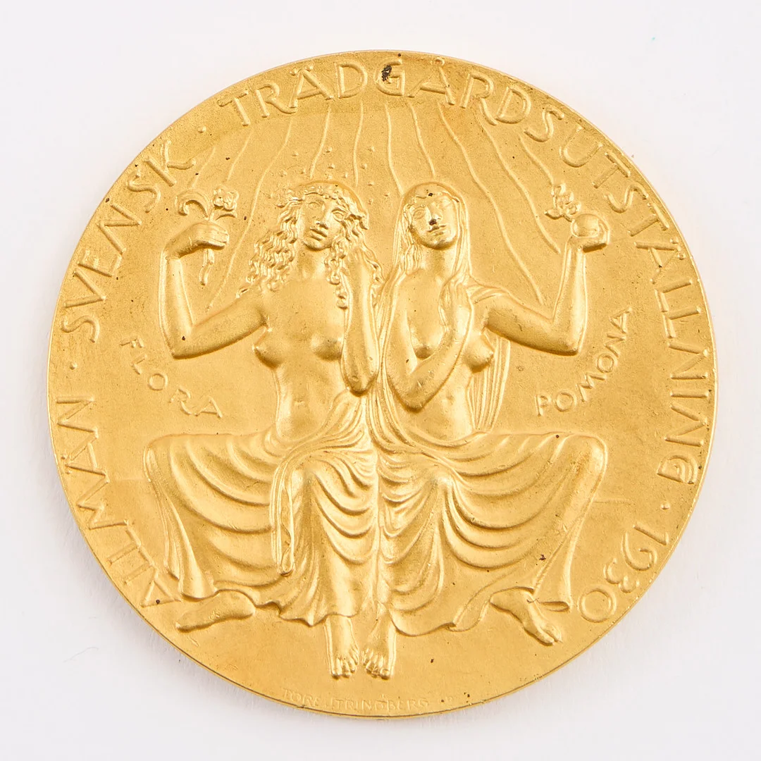 TORE STRINDBERG. Medalj, guld 18K. — Orders & Medals — Uppsala Auktionskammare
