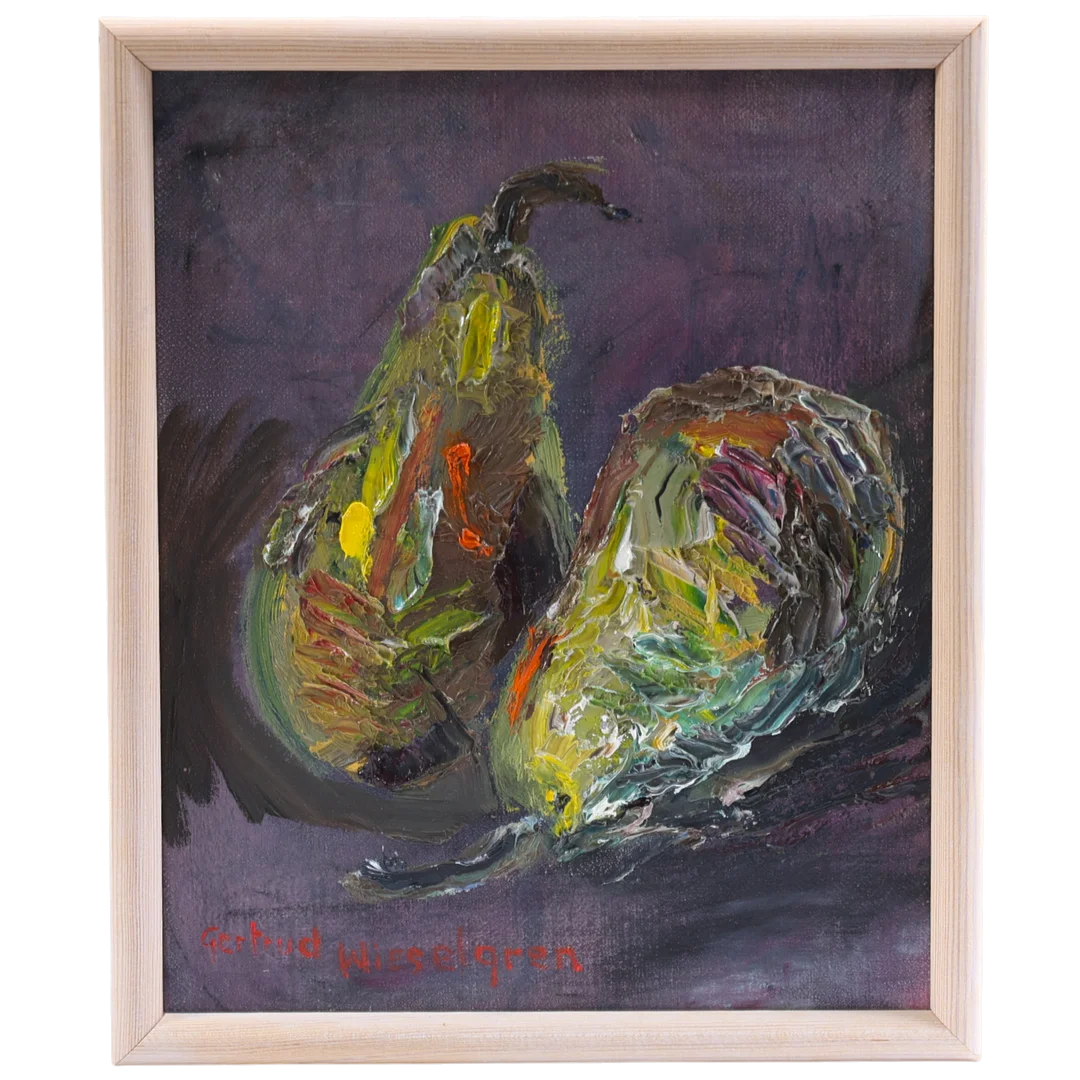 GERTRUD WIESELGREN. "Poirtes", olja på duk, signerad. — Paintings — Gomér & Andersson Nyköping