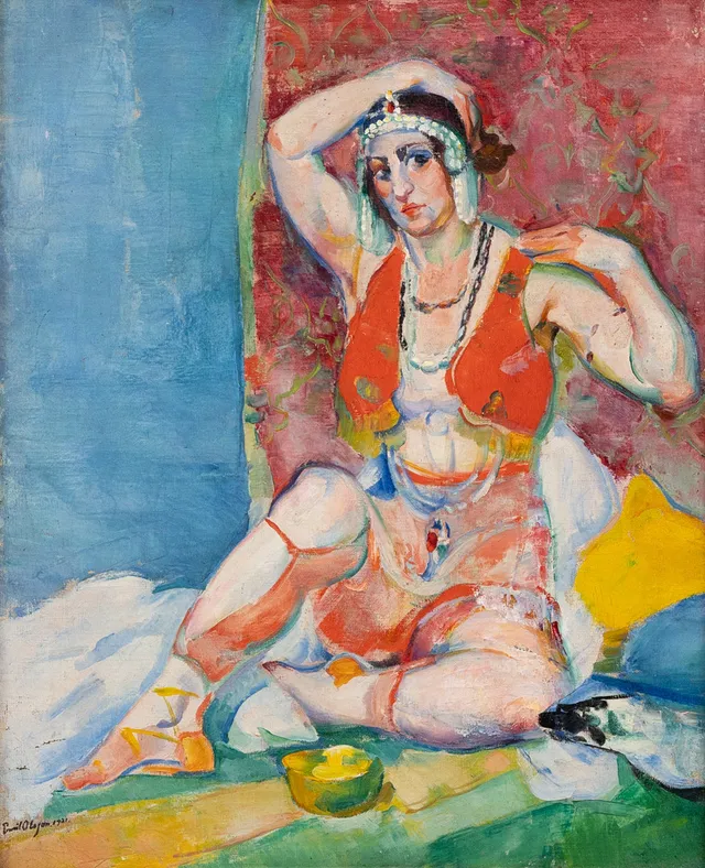 EMIL OLSSON. "Spansk dansös", olja på duk, signerad och daterad 1921.