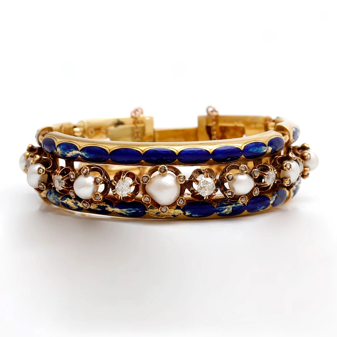 French pearls and diamonds bracelet, 19th Century. — Bracelets — Balclis