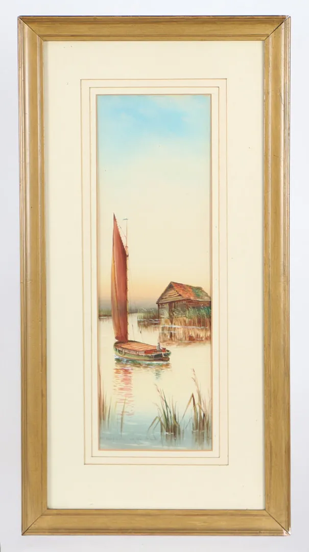 GARMAN MORRIS (ACT 1900-1930) 'OLD BOATHOUSE ON THE BROADS'.