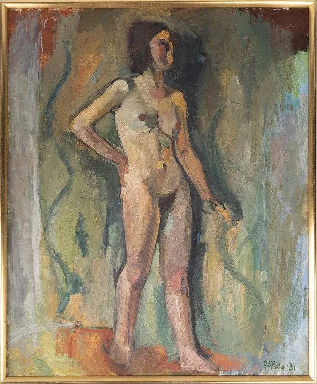 GÖSTA ASP. (1910-1986) Olja på duk, modellstudie, signerad samt daterad 1931.