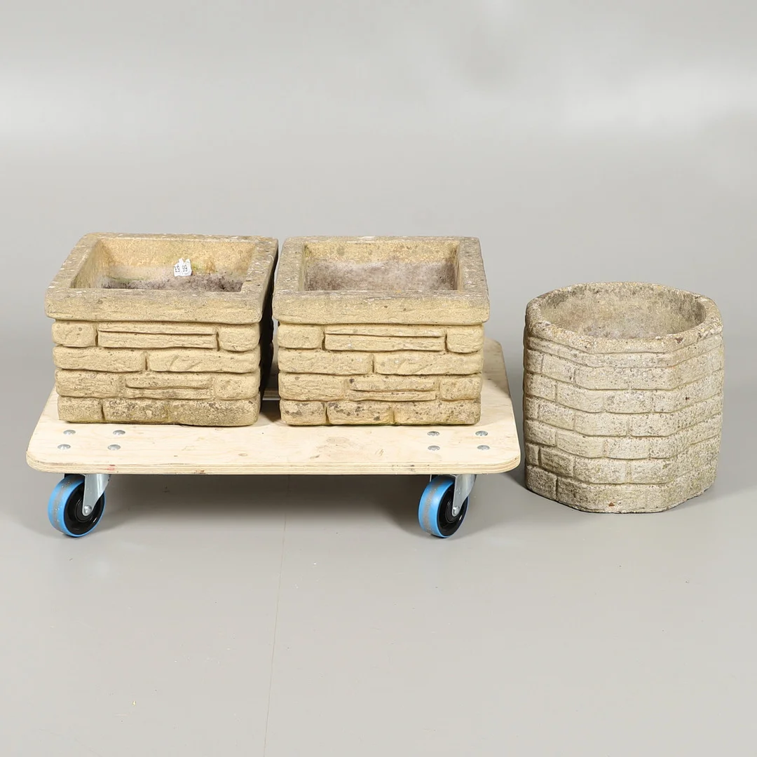 THREE GARDEN PLANTERS. — Garden — Lawrences Auctioneers