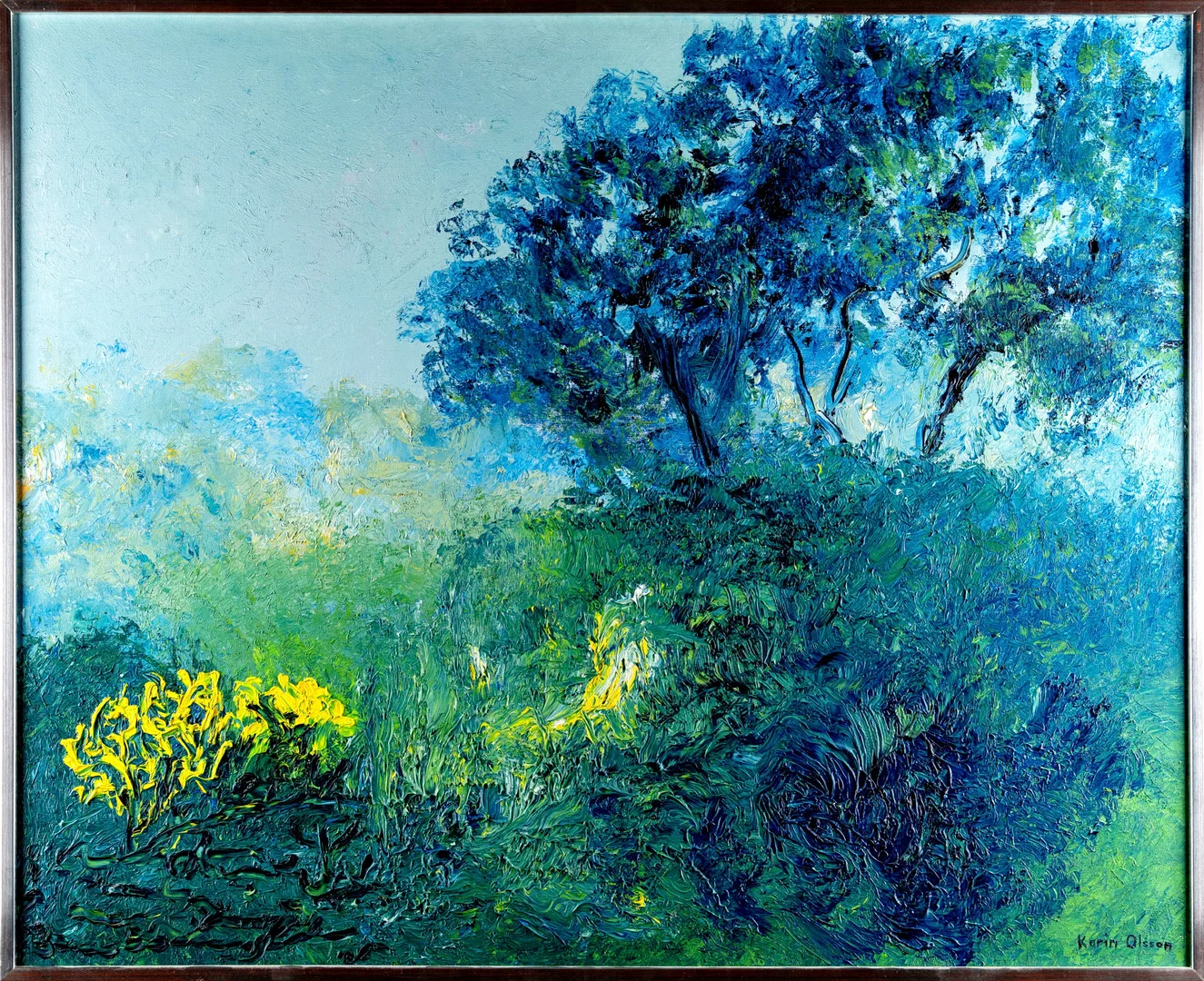 KARIN OLSSON. Olja på duk "Storm" Signerad & daterad 1972. — Paintings — Norrlands Auktionsverk