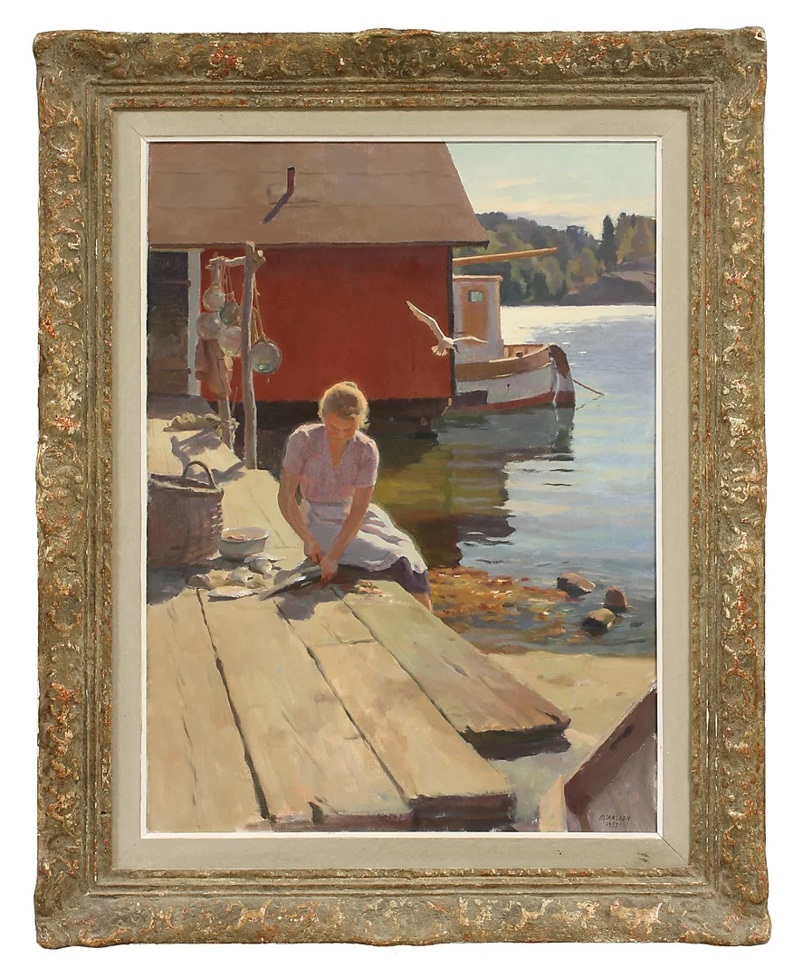 BERNHARD OSCARSSON. Olja på duk. Signerad och daterad 1953. — Paintings — Göteborgs Auktionsverk