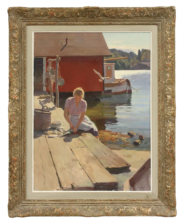 BERNHARD OSCARSSON. Olja på duk. Signerad och daterad 1953.